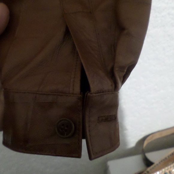 Carina New York Embossed Leather Car Coat Sz L - Picture 6 of 9